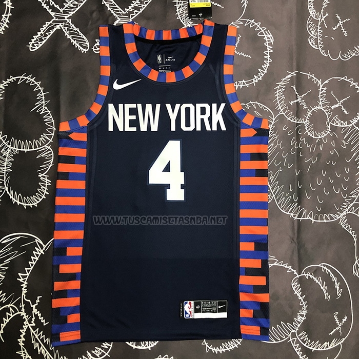 Camiseta Derrick Rose NO 4 New York Knicks Ciudad Edition 2019-20 Azul